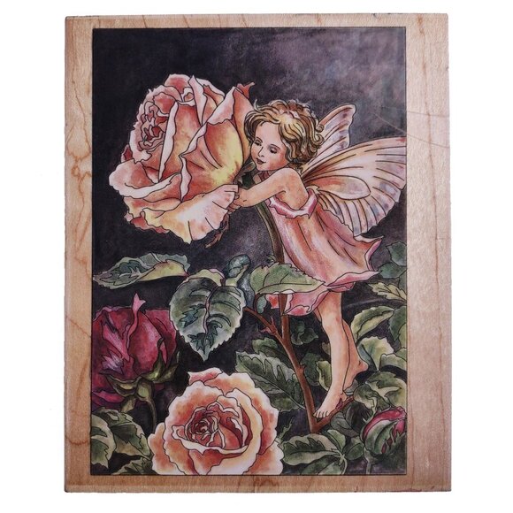Rose Flower Fairy Wood Stamp By Stamps Happen - Picture 1 of 6
